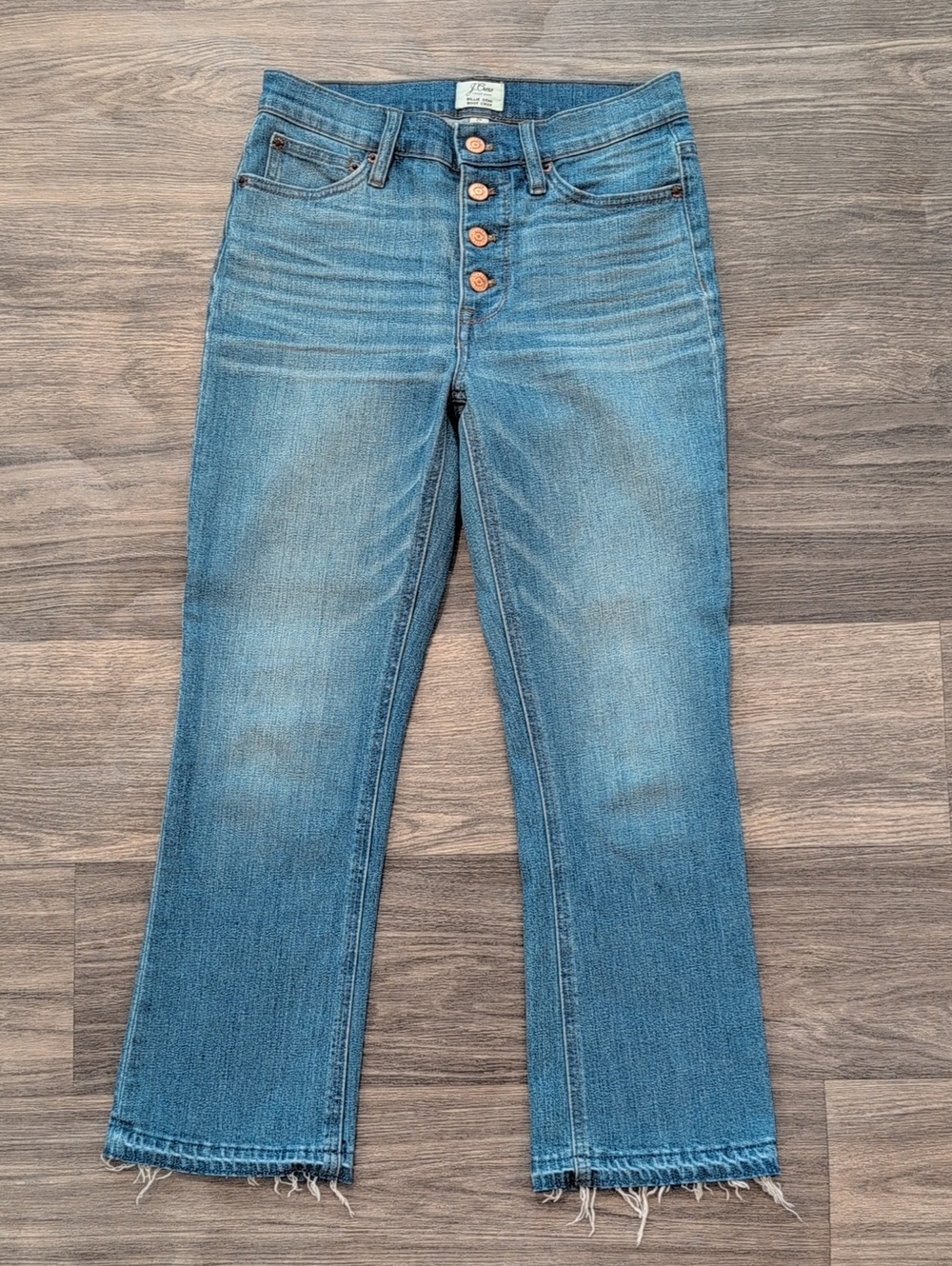 J. Crew Light Blue High-Rise Cropped Jeans with Button-Fly
